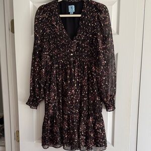 CeCe Black Dress with Pink and Gold Accents